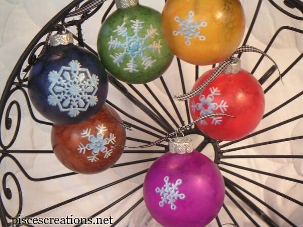 Alcohol Ink Ornaments - Snowflakes, etc