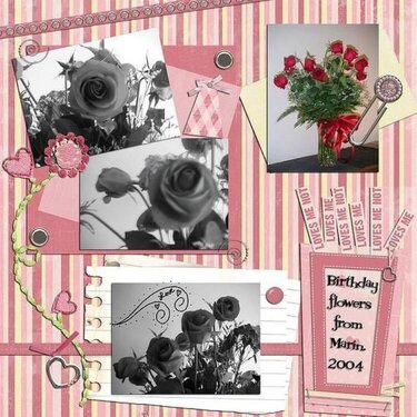 birthday roses - digital layout