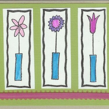 three vases card