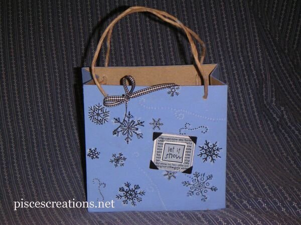 Snowflake Papier Mache Gift Bag