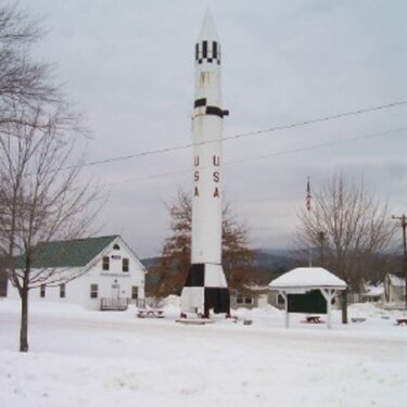 an unusual place to find... a redstone missile on a small town New England Common
