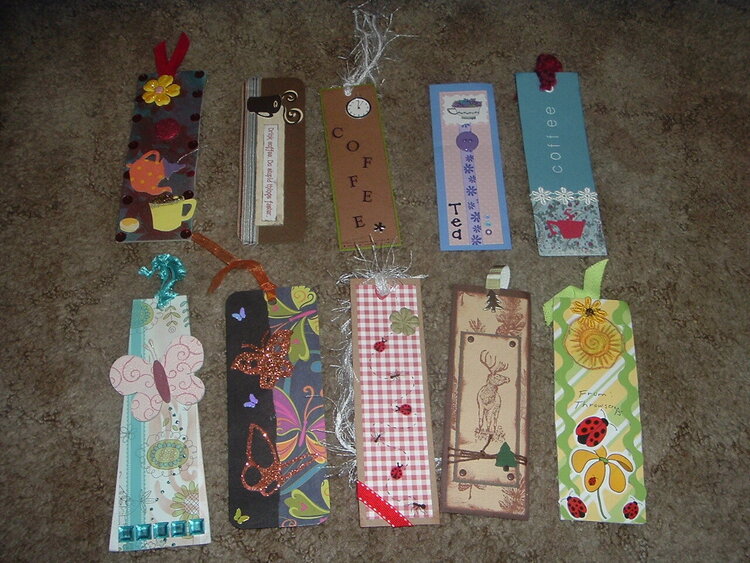 Bugs/Animals and coffee/tea bookmarks