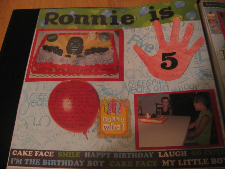 Ronnie 5th birthday page1