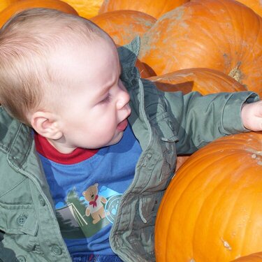 Jrmy with his first Pumpkins