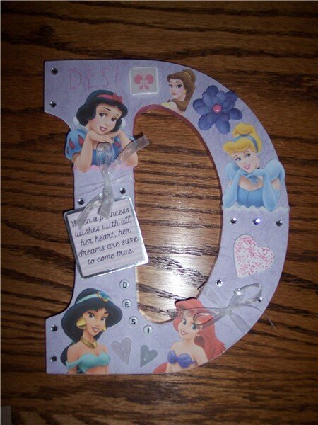 Altered Letter D-Disney Princess