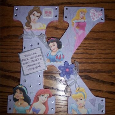 Altered Letter K-Disney Princess