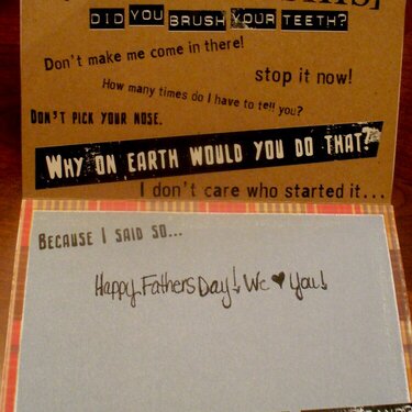 inside of Father&#039;s Day Card
