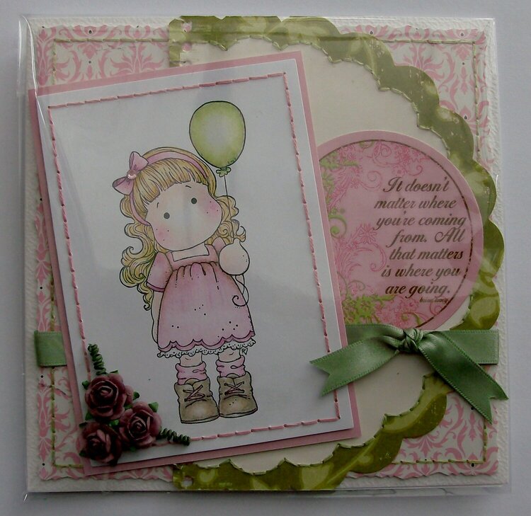 Magnolia Card - Pink n Green