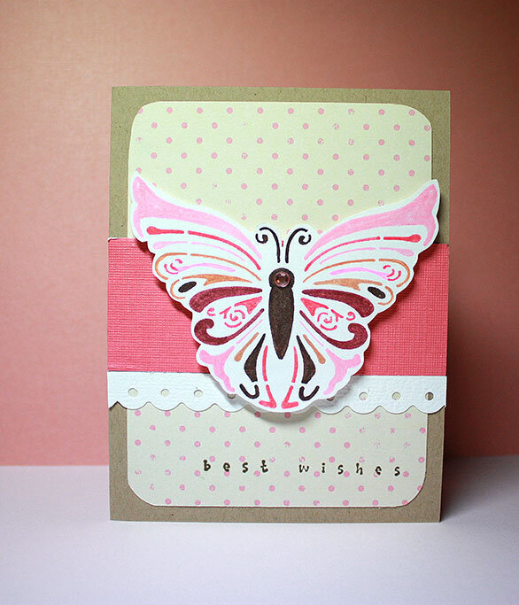 Butterfly best wishes card