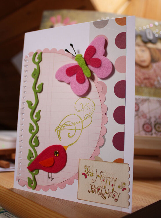 Birdy Birthday card side view