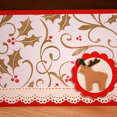Holly stamped xmas card