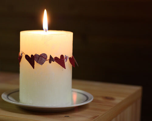Valentine&#039;s Decorated Candle