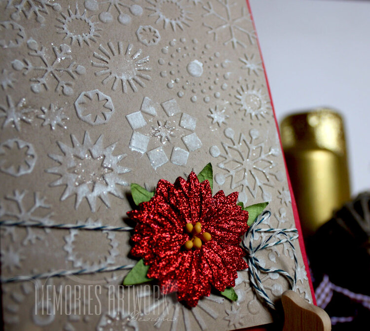 Snowflake-Poinsetta-Card closeup