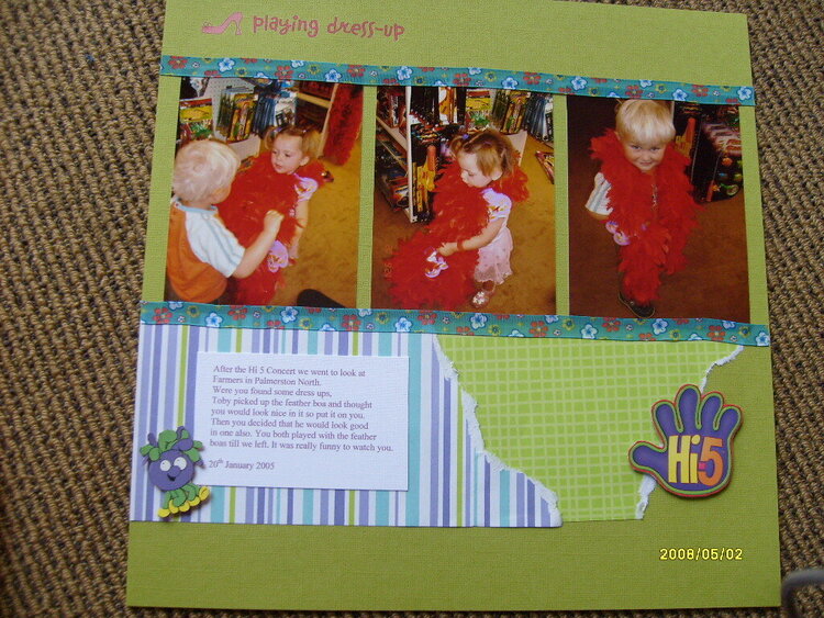 hi 5 concert page 4 and playing dressup&#039;s