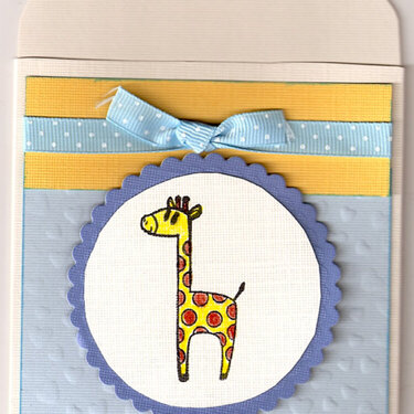 Giraffe library card pocket invitation