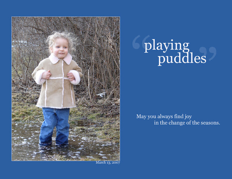 Playing Puddles