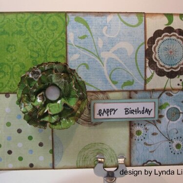happy birthday paper flower card by Lynda
