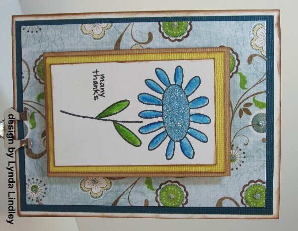 many thanks sparkle flower card by Lynda