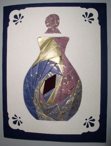 Vase card - iris folding