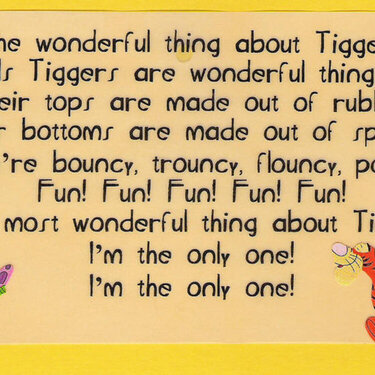 The Wonderful Thing About Tiggers