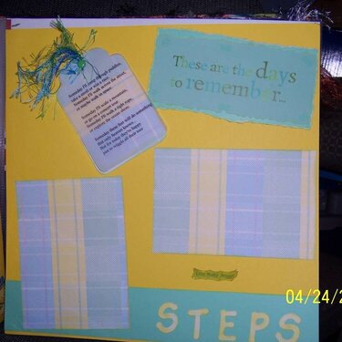 Sue&#039;s scrapbook - First Steps pg 2