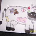 Sue's scrapbook - Got Milk Cow paper piecing