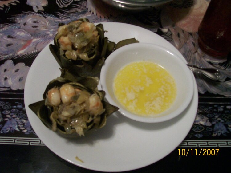 Shrimp and Crab Stuffed Artichokes