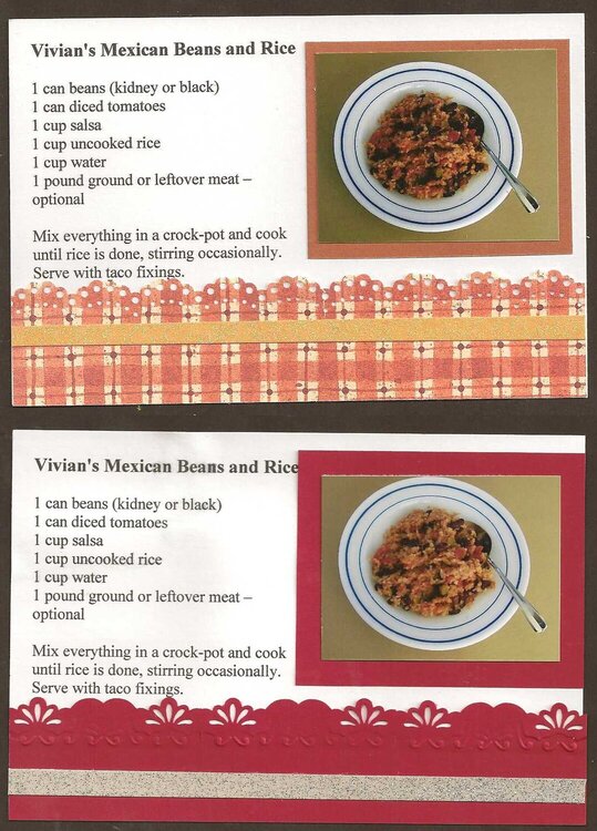 Vivian&#039;s Beans and Rice 4x6