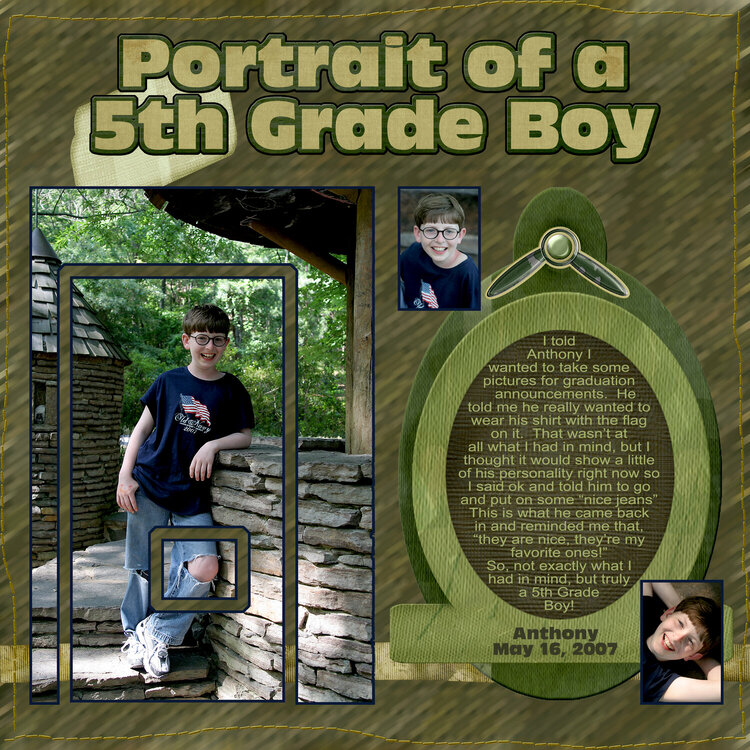 Portrait of a 5th Grade Boy