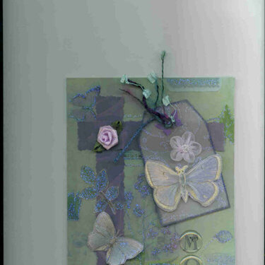 Mom&#039;s B-day card, teal and purple