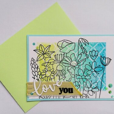 "Love you" card and envelope