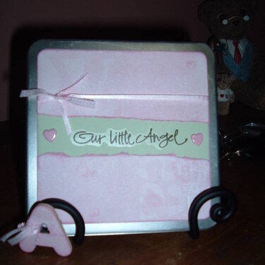 Our little angel altered cd tin