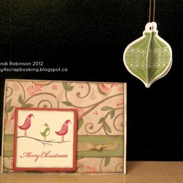 CTMH Pear and Partridge card and ornament