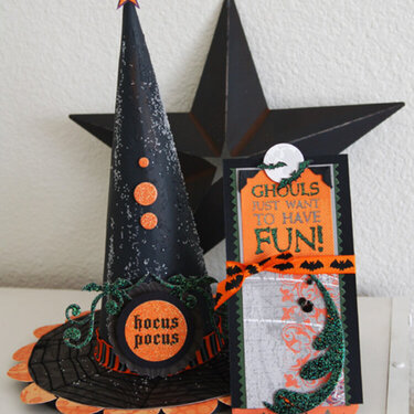 Witch hat and Card Set *Little Yellow Bicycle*