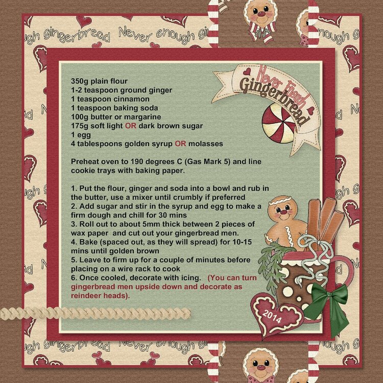 2014 Christmas Recipe - Never Enough Gingerbread