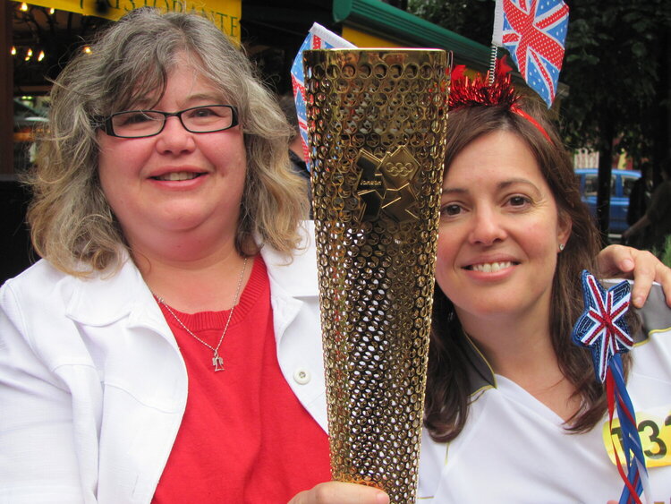 Holding the Olympic Torch June 23 2012 Manchester UK