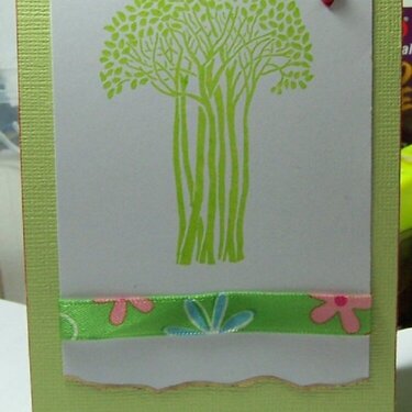 Limeade Christmas card with Magenta tree stamp