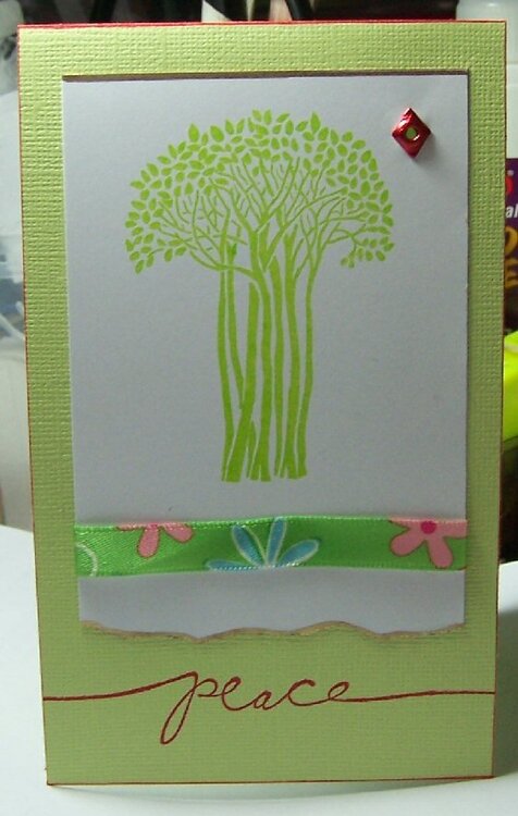 Limeade Christmas card with Magenta tree stamp