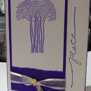 Purple Christmas card with Magenta tree stamp