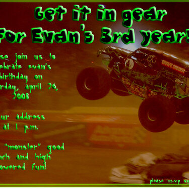 Invitation to Evan&#039;s 3rd birthday