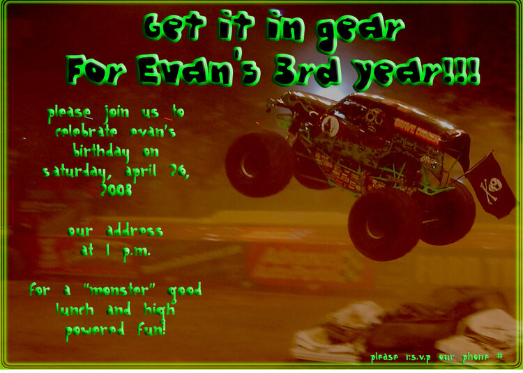 Invitation to Evan&#039;s 3rd birthday