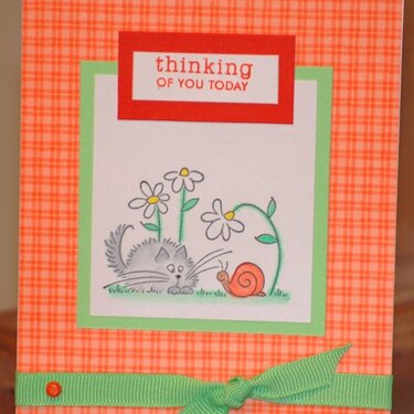 Orange Plaid Fluffles Card