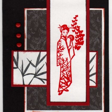 Black &amp; Red Geisha Card