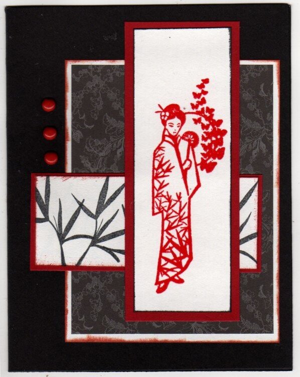 Black &amp; Red Geisha Card