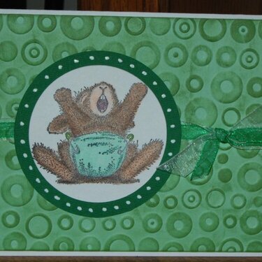 Happy Hoppers Baby Card - green