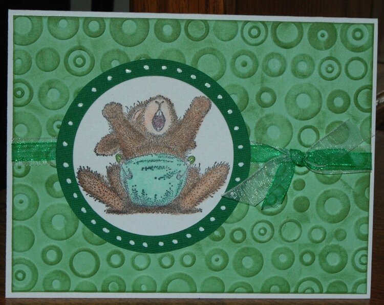 Happy Hoppers Baby Card - green