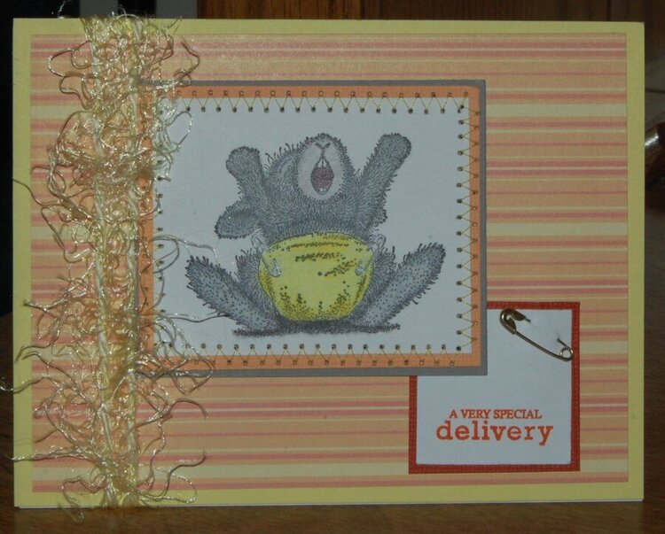 Happy Hoppers Baby Card - Yellow