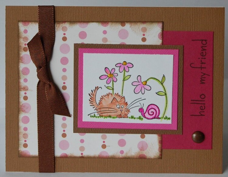 Snail Fluffles - Pink &amp; brown