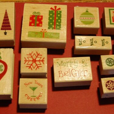 Retro Christmas stamp set