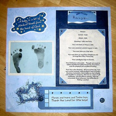 Keegan&#039;s Birth Pix and Info Layout Page 2